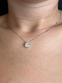Colar Ponto Zircônia 10 mm Prata 925 Ródio