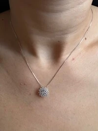 Colar redondo Chuveiro 12mm vazado Prata 925 Ródio