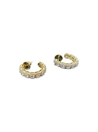 Brinco Argola Aberto Zircônia 4 Mm Prata 925 Ouro 18 K