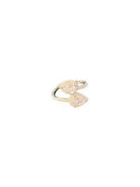 Anel 2 gotas zircônia Prata 925 Ródio