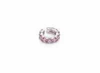 Piercing Oval Topázio Rosa Prata 925 Ródio