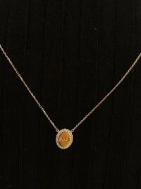 Colar escapulário Paz Prata 925 Ouro 18K
