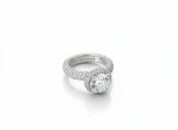 Anel Solitário Aro Micro Cravação Interno e Externo Prata 925 Ródio