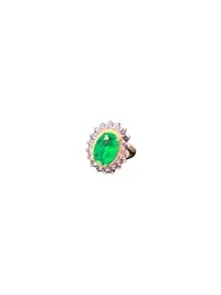 Anel oval esmeralda tazanita Prata 295 Ródio