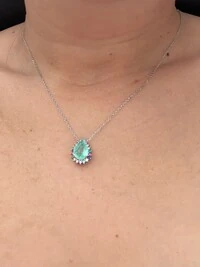 Colar Gota Turmalina Fusion Colors Prata 925 Ródio