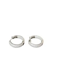 Brinco Argola Zircônia P Prata 925 Ródio