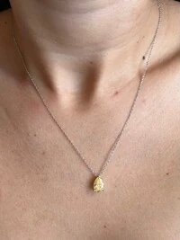 Colar gota yellow Prata 925 Ródio