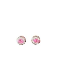 Brinco Oval Topázio Rosa P Prata 925 Ródio