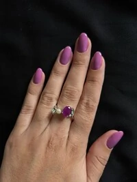 Anel Oval Ametista Pérola Ajustável Prata 925 Ródio