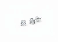 Brinco Solitário cartier zircônia 7 mm Prata 925 Ródio