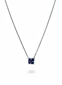 Colar Ponto quadrado P Tanzanita Prata 925 Ródio