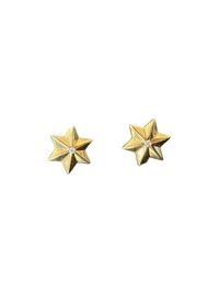 Brinco estrela M Prata 925 Ouro 18k