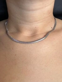 Colar malha com alongador Prata 925 Ródio