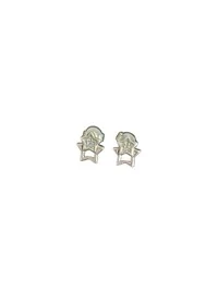 Brinco Duas Estrelas Prata 925 Lisa