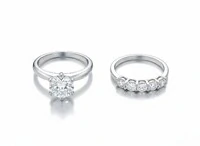 Anel Solitário 2 em 1 aro 1/2 Aliança Zircônia Prata 925 Ródio