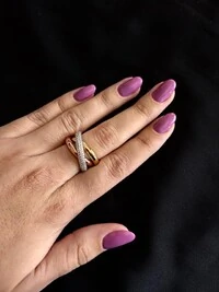 Anel Triplo Rose Cravejado Prata 925 Ródio