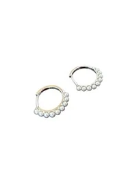 Brinco Argola Pérola Prata 925 Ródio