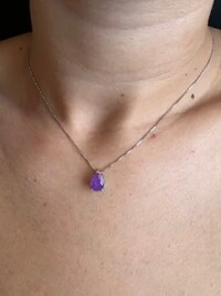 Colar Gota Ametista Fusion Prata 925 Ródio