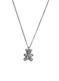 Colar Urso Zircônia Prata 925 Ródio