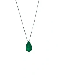 Colar Gota Fusion esmeralda Prata 925 Ródio