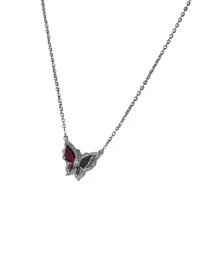 Colar Borboleta Zircônia Laminada Prata 925 Ródio