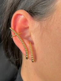 Brinco Ear cuff Prata 925 Ouro 18 k