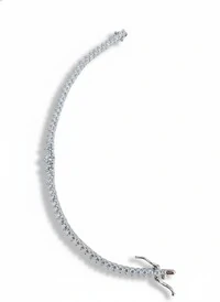 Pulseira Riviera degradê 17 cm Prata 925 Ródio