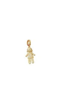 Pingente Menina Micro cravação Prata 925 Ouro 18k