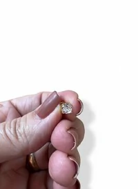 Brinco solitário cartier zircônia 5 mm Prata 925 Ouro 18 k