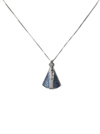 Colar Nossa Senhora Manto safira azul Prata 925 Ródio