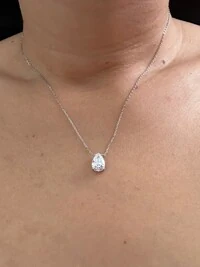 Colar Gota zircônia M Prata 925 Ródio