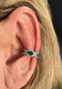 Piercing Fake Esmeralda Prata 925 Ródio