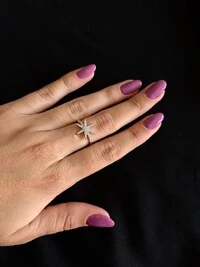 Anel Estrela Zircônia Prata 925 Ródio