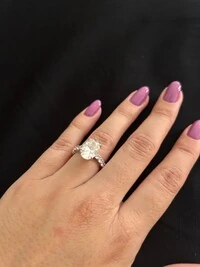 Anel Solitário Oval Aro Zircônia Prata 925 Ródio