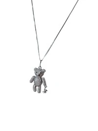 Colar Urso Teddy Zircônia Prata 925 Ródio