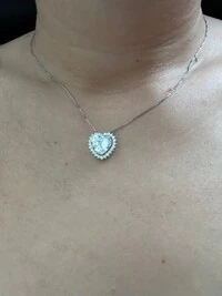 Colar Coração Zircônia Prata 925 Ródio