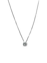 Colar Gravata Zircônia Prata 925 Ródio