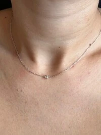Colar ponto 3 mm zircônia Prata 925 Ródio