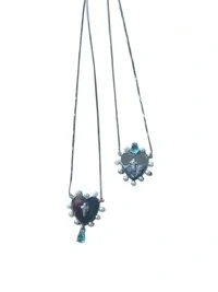 Colar Escapulário fusion turmalina light pérola zircônia Prata 925 Ródio