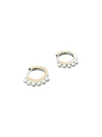 Brinco Argola 11mm Pérola 2mm Prata 925 Ródio