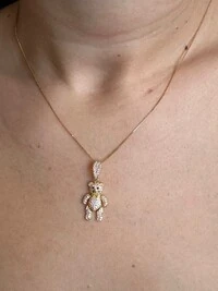 Colar urso articulado Prata 925 Ouro18k