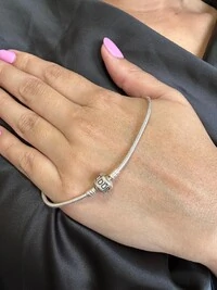 Pulseira Fecho inspiração 20 cm Prata 925 Lisa