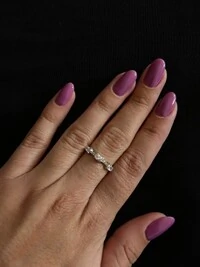 Anel meia aliança Oval Prata 925 Ródio