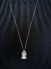 Colar Longo Nossa Senhora Prata 925 Ródio