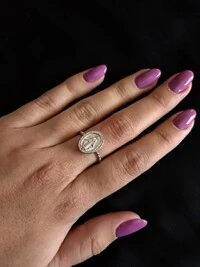Anel Nossa Senhora das Graças Prata 925 Ródio