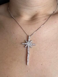 Colar estrela articulada Prata 925 Ródio