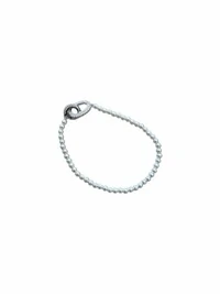 Pulseira Pérola fecho 2 elos zircônia Prata 925 Ródio