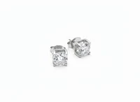Brinco Solitário Cartier zircônia 8 mm Prata 925 Ródio