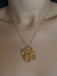 Colar Flor Renda Prata 925 Ouro 18 K