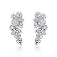 Brinco Ear Cuff zircônia Prata 925 Ródio